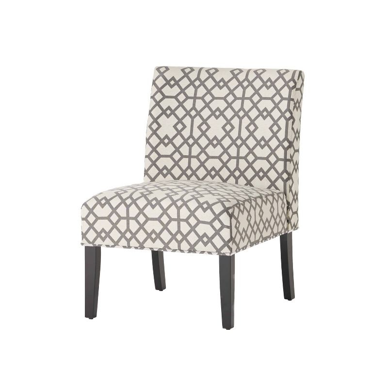 Kassi Accent Chair Gray Geometric Patterned - Christopher Knight Home: Polyester Upholstery, Rubberwood Frame