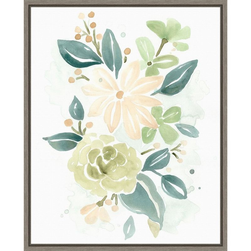 Amanti Art Spring Greens II by June Erica Vess Canvas Wall Art Print Framed 23 x 28-in.