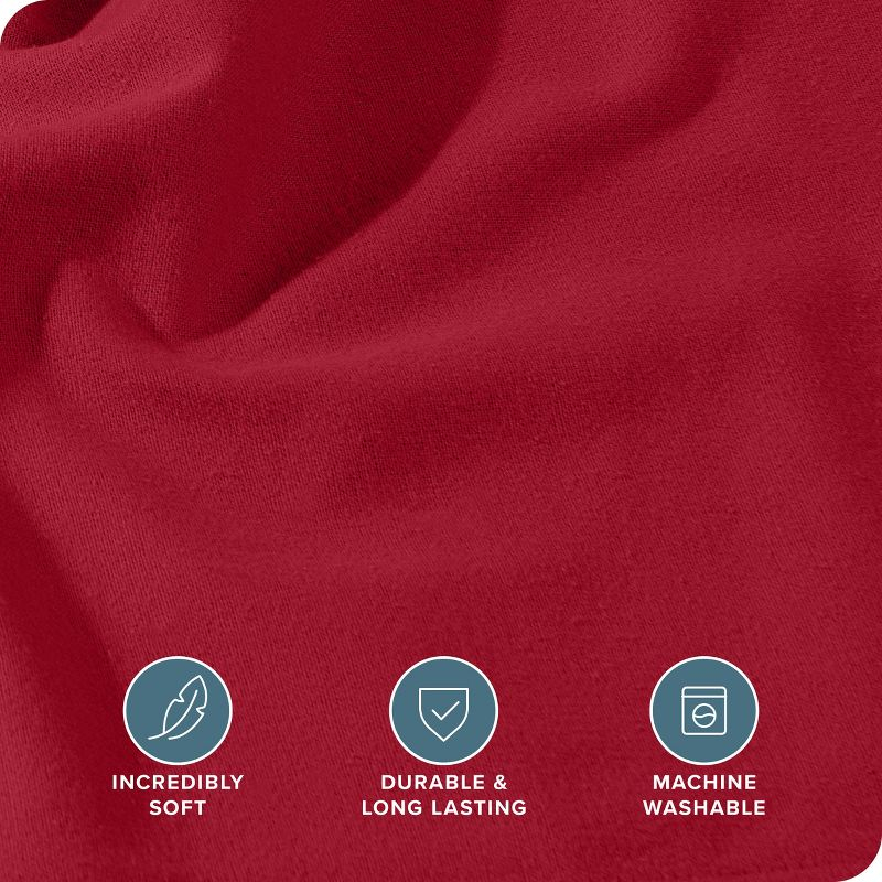Twin Size Red Cotton Flannel Fitted Sheet by Bare Home