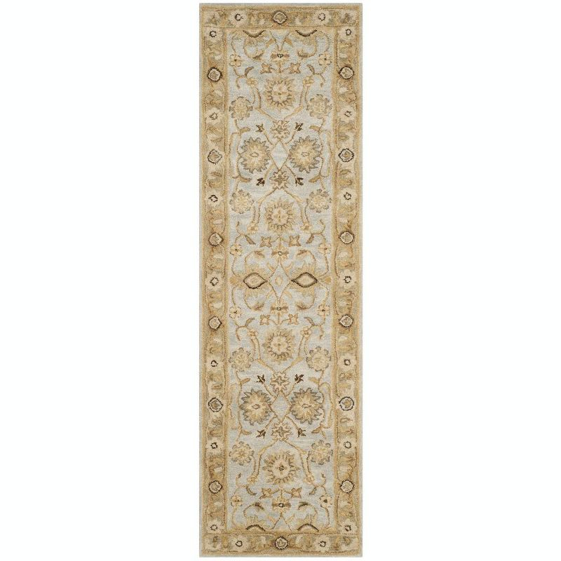 Antiquity AT856 Hand Tufted Runner Rug - Light Blue/Sage - 2'3"x8' - Safavieh.