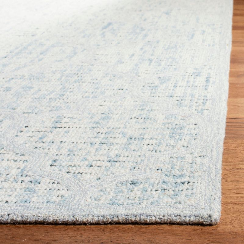 Abstract ABT474 Handmade Indoor Runner - Ivory/Turquoise - 2'-3"x8' - Safavieh