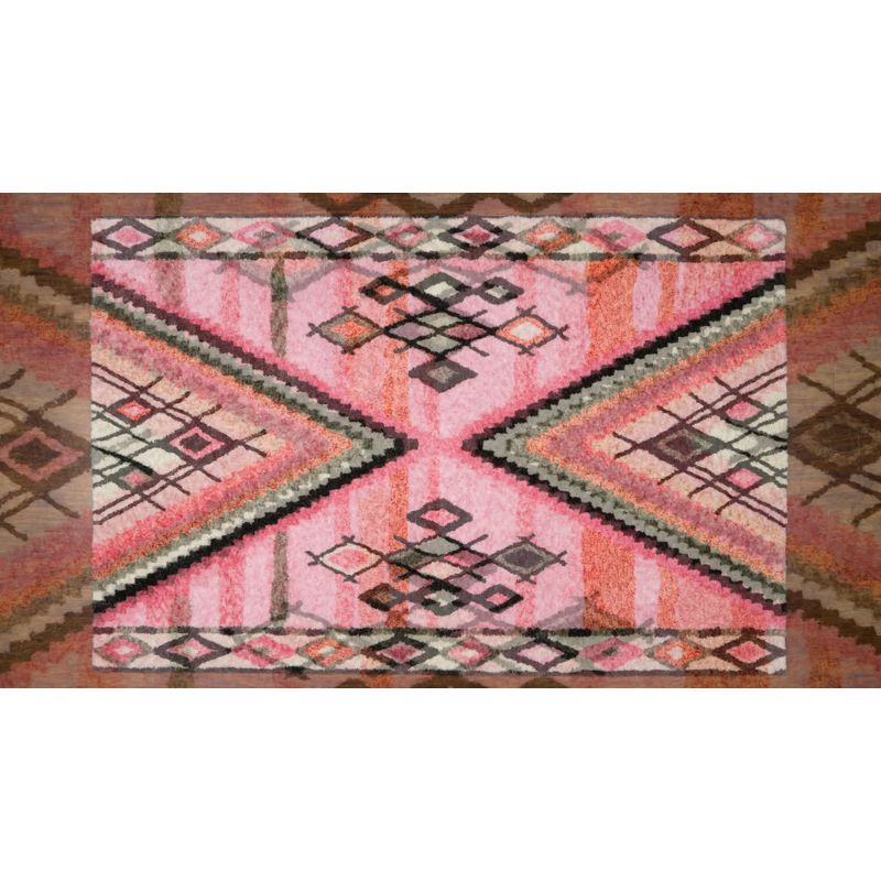 2'3"x8' Shapes Tufted Runner Rug Pink - Momeni: Modern Handmade Hallway Rug, Polyester, Medium Pile, Indoor Use