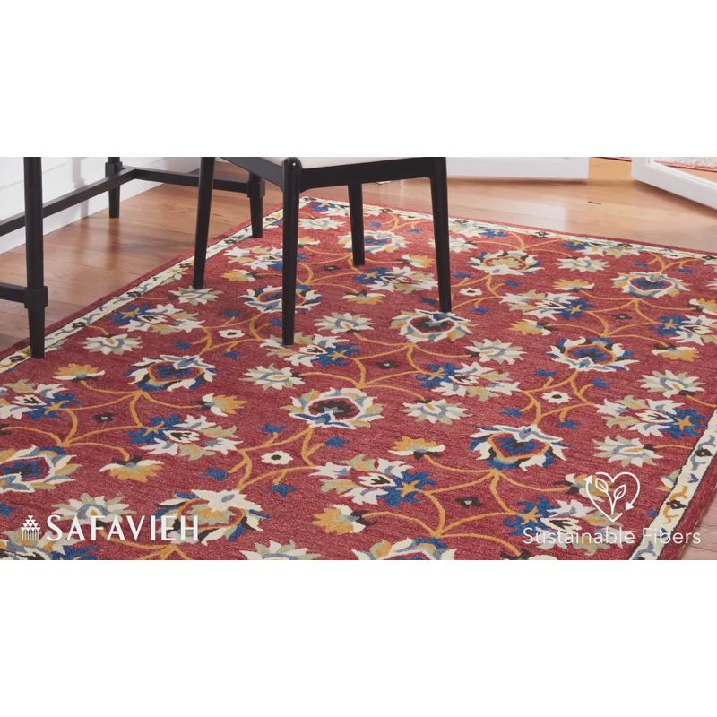 Micro-Loop MLP383 Hand Tufted Area Rug - Rust/Blue - 5'x5' - Safavieh.