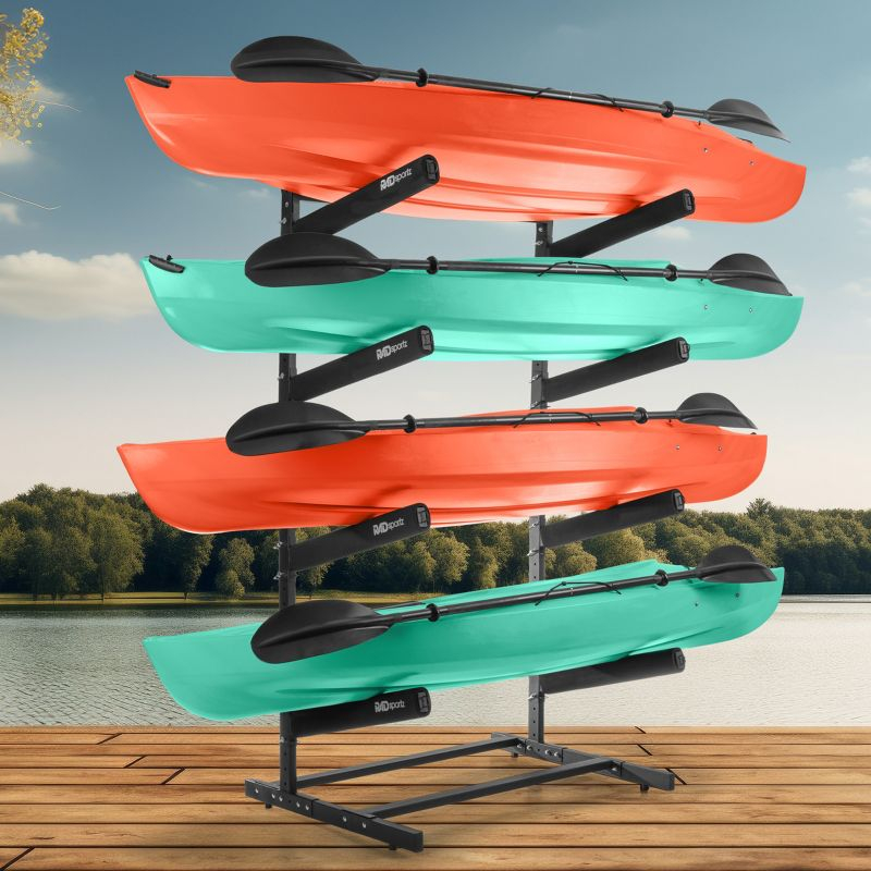 Rad Sportz 4-Level Freestanding Kayak Rack, Black
