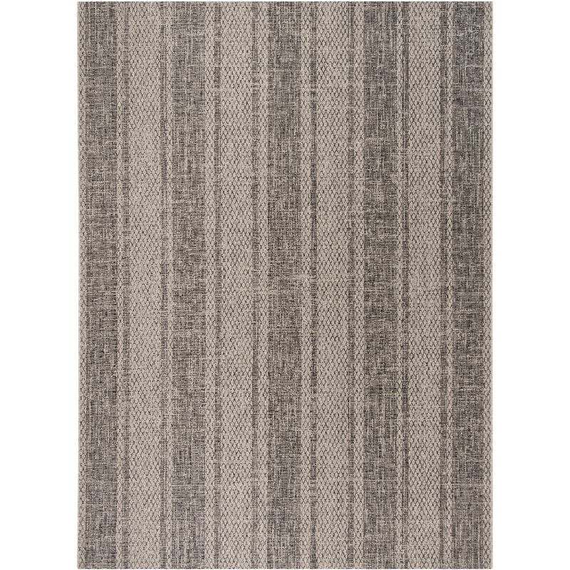 Courtyard CY8736 Power Loomed Indoor and Outdoor Area Rug - Light Grey/Black - 8'x11' - Safavieh