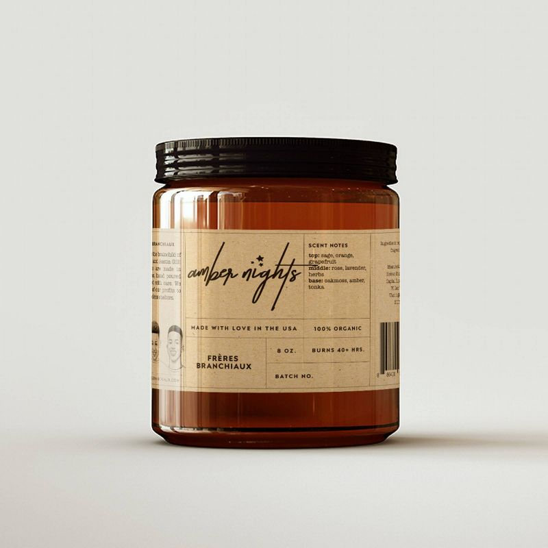 8oz Amber Nights Candle - Freres Branchiaux