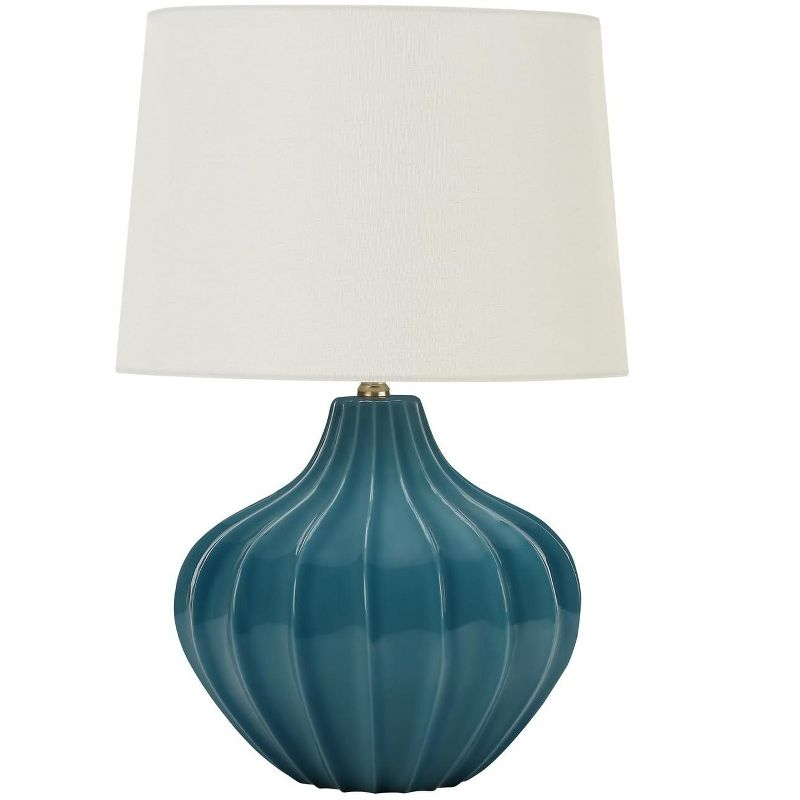 Monarch Specialties Lighting 24inchH Table Lamp Blue Ceramic Ivory / Cream Shade Transitional