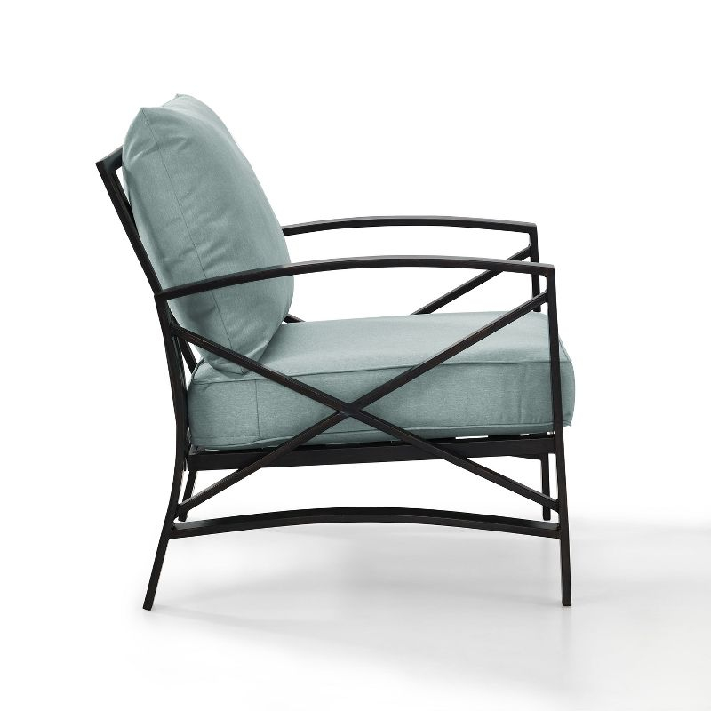 Kaplan Outdoor Arm Chair Mist - Crosley: Steel Frame, Weather-Resistant Patio Furniture with Cushions