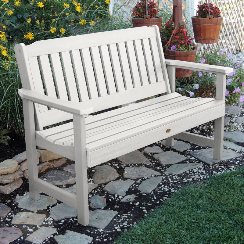 4' Lehigh Garden Bench White - highwood: Durable Poly Lumber, Fade-Resistant, 500lb Capacity