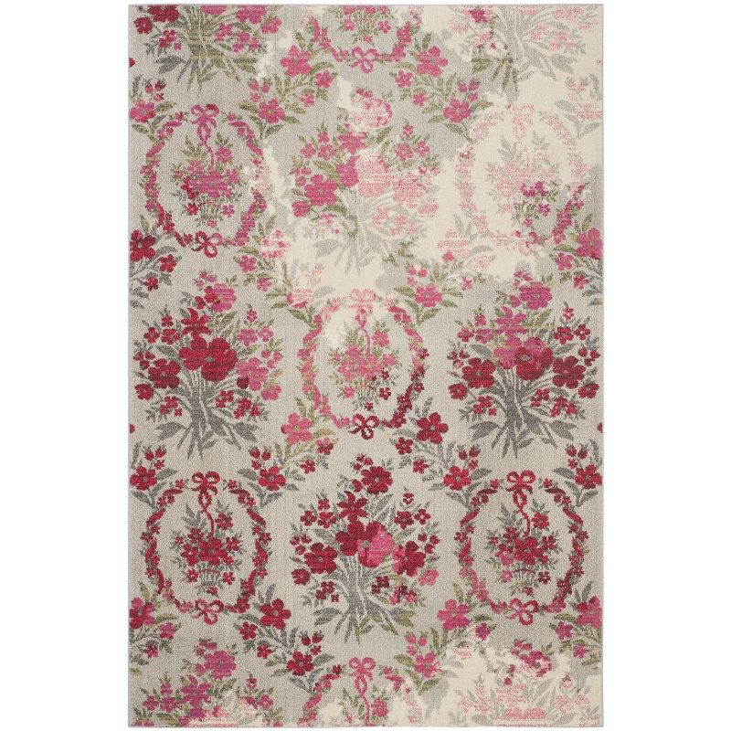 Monaco MNC205 Power Loomed Indoor Area Rug - Ivory/Pink - 6'7"x9'2" - Safavieh.