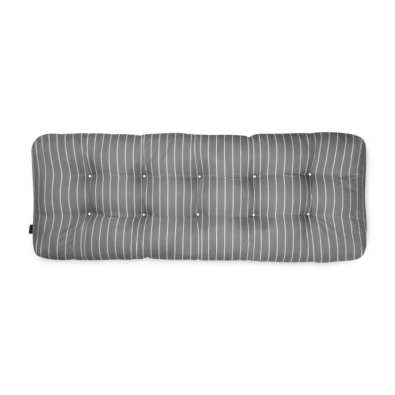 18"x48" Outdoor Bench Cushion Moon Mist Stripe - Classic Accessories: Water-Resistant, Tufted, Polyester Patio Seat Pad