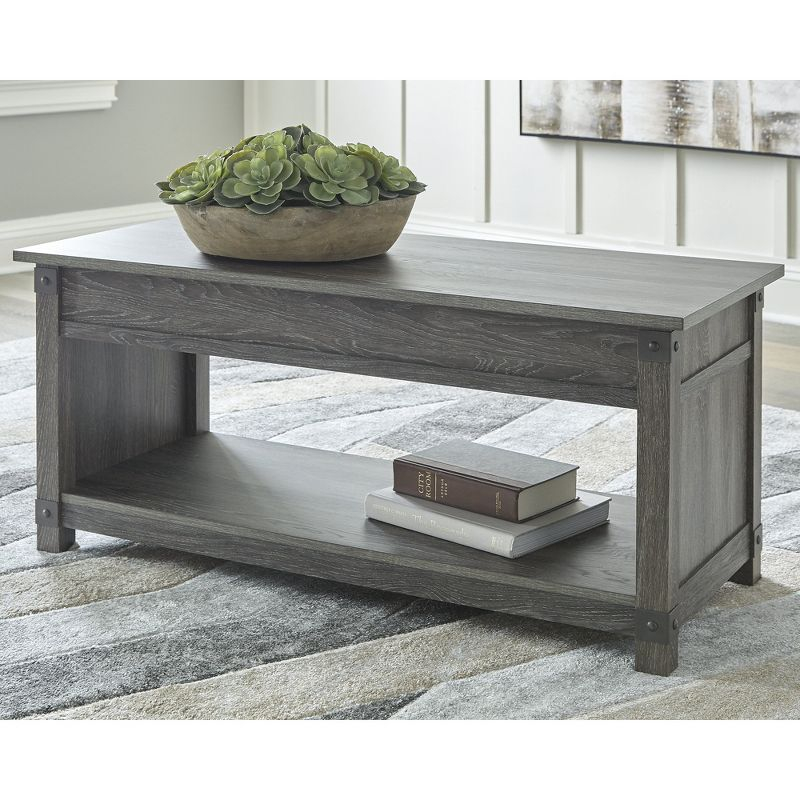 Signature Design by Ashley Casual Freedan Lift-Top Coffee Table  Grayish Brown