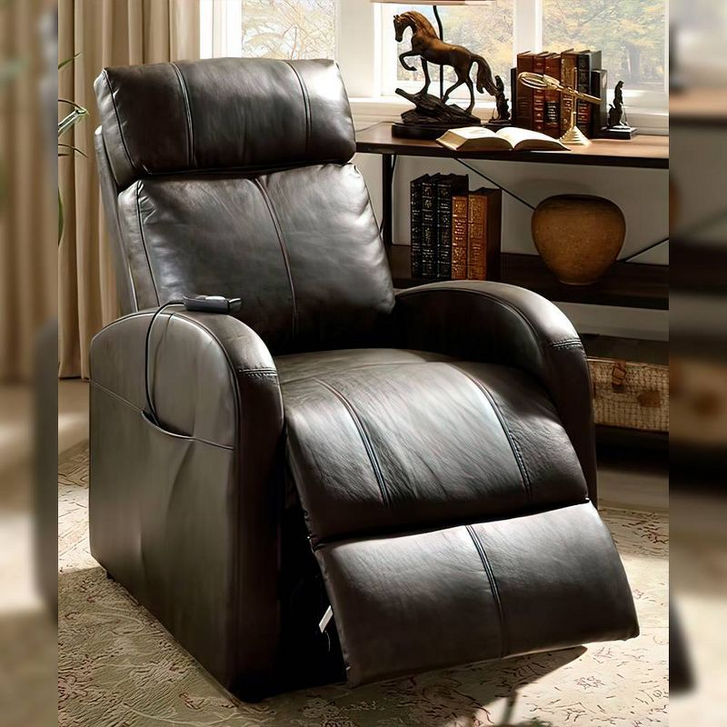 42" Ricardo PU Power Lift Recliner Brown - Acme Furniture: Easy-Operate, Kneading Massage, Comfort Style