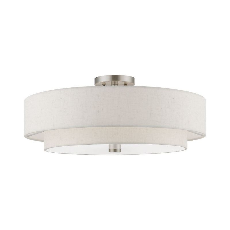 Livex Lighting Meridian 5 - Light Semi-Flush Mount in  Brushed Nickel