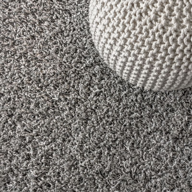 2'x8' Mercer Shag Plush Area Rug, Charcoal - JONATHAN Y