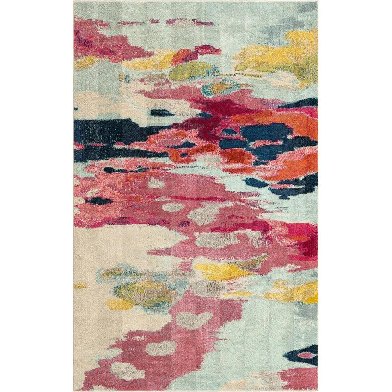 Unique Loom Estrella Collection Area Rug - Laurnell (5' 1" x 8' Rectangle Pink/Orange)