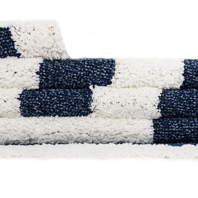 Unique Loom Boho Collection Area Rug - Mimi (3' 3" Round Blue/Ivory)
