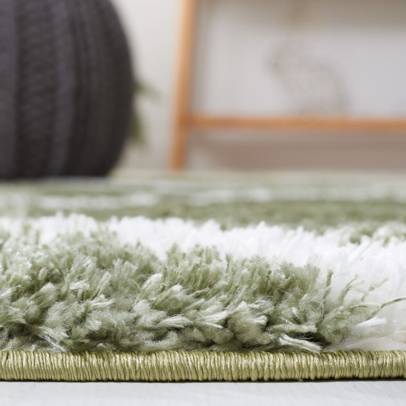 Tahoe Shag THO676 Power Loomed Runner Rug - Sage/White - 2'x9' - Safavieh.