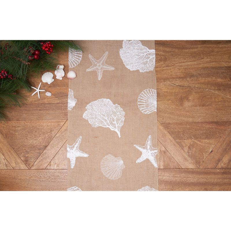C&F Home 14" x 72" Sandy Coast Cotton Table Runner - Nautical Coral & Starfish
