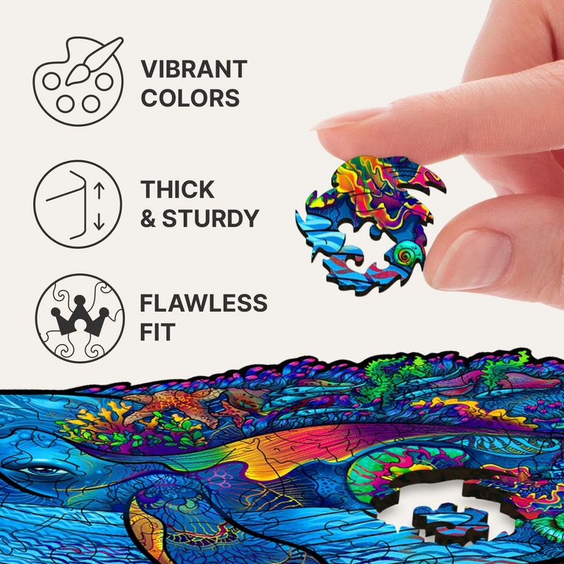 Unidragon Milky Whales 98 Piece Shaped Wooden Jigsaw Puzzle