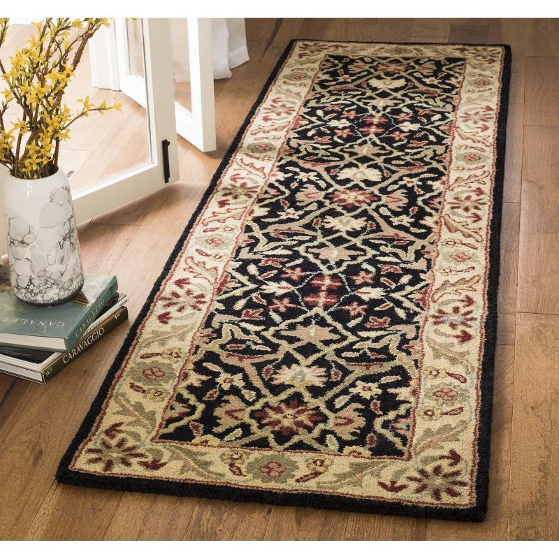 Antiquity AT14 Hand Tufted Indoor Runner Rug - Black - 2'3"x12' - Safavieh