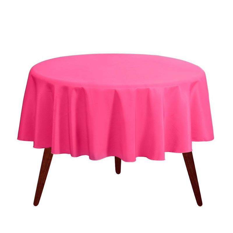 Gee Di Moda Round Tablecloth - 70 Inch - Heavy Duty Washable Polyester - for 24 to 48 Inch Round Tables - Fuchsia