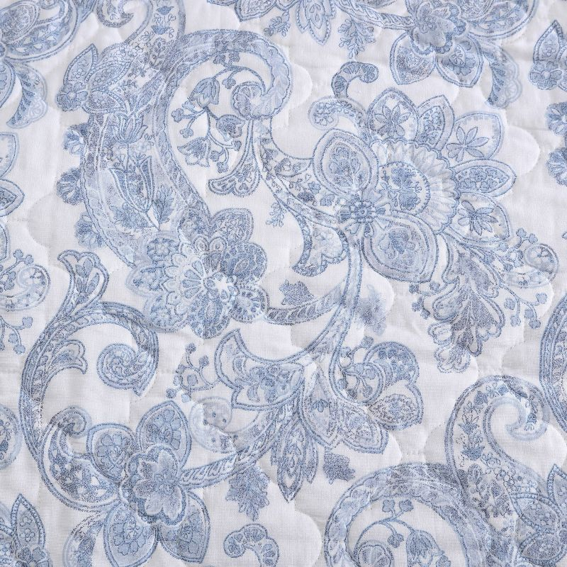2pc Twin Field of Paisley Quilt Set Blue - Stone Cottage