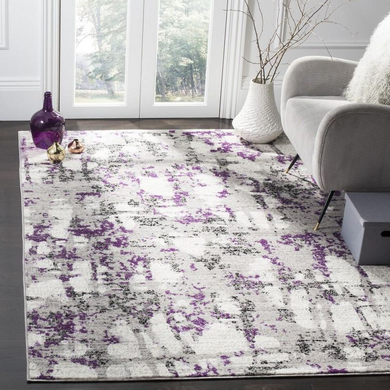 Skyler SKY193 Power Loomed Indoor Area Rug - Grey/Purple - 4'x6' - Safavieh