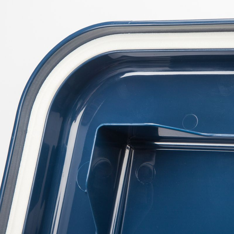 IRIS USA 30 lbs & 11 lbs Combo Airtight Dog Food Storage Container, Stackable Treat Box, Casters, Keep Fresh, Easy Mobility, Navy