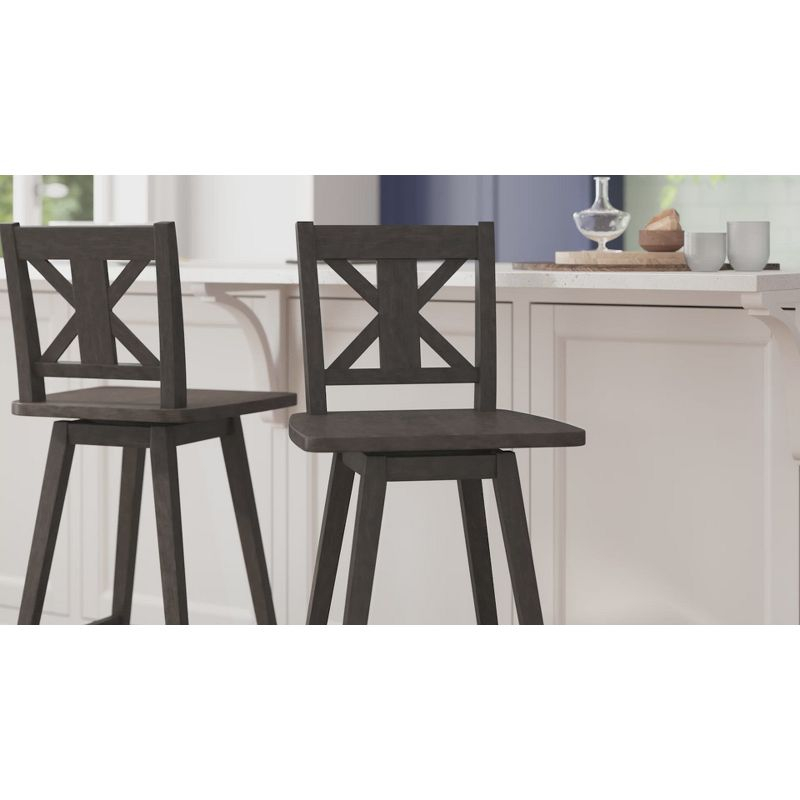 Taylor & Logan Bakersville Modern Farmhouse Wooden Swivel Bar and Counter Stool