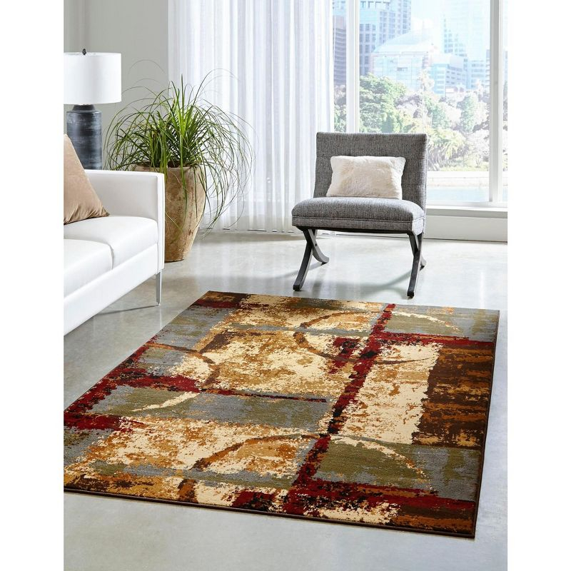 Unique Loom Barista Collection Area Rug - Catuai (5' 3" x 8' Rectangle Multi/Brown)