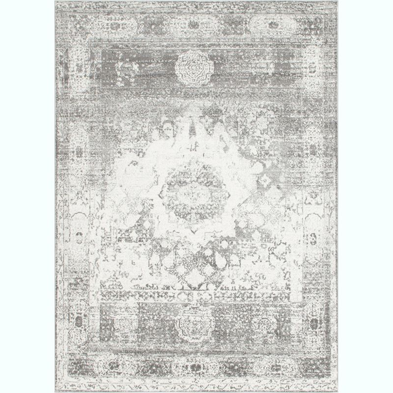 Unique Loom Rosso Collection Area Rug - Bellini (9'  x 12' 2" Rectangle Gray/Ivory)