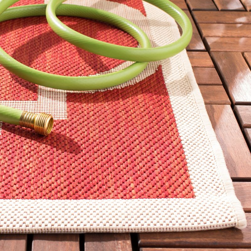 Courtyard CY6243 Power Loomed Indoor and Outdoor Accent Rug - Red - 2'7"x5' - Safavieh