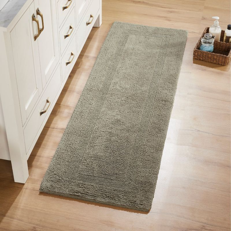 Better Trends Lux 100% Cotton Tufted Solid Reversible Bath Rug 20" x 60" Runner - Beige