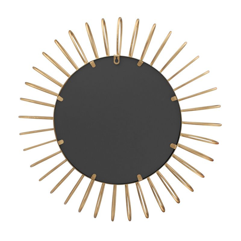 24" Metal Sunburst Round Hanging Wall Mirror Gold - Stonebriar Collection