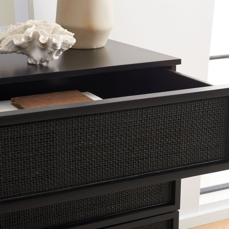 Zadie 3 Drawer Rattan Chest - CHS5004 - Black - Safavieh