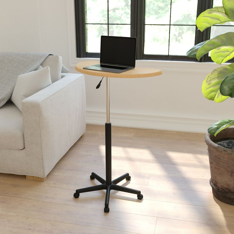 Flash Furniture Maple Sit to Stand Mobile Laptop Computer Desk