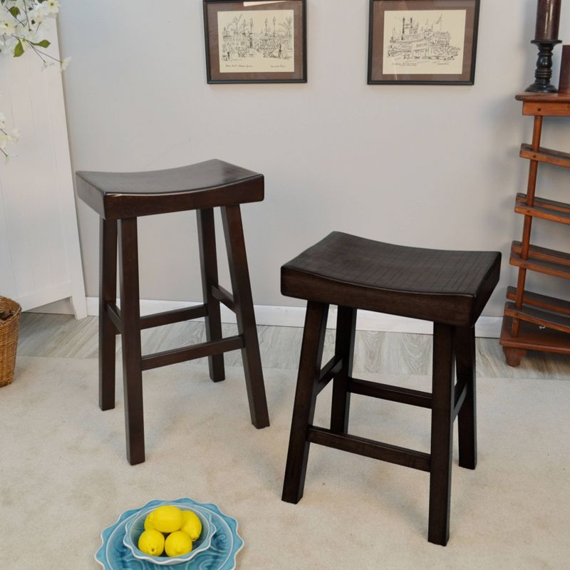 Carolina Living 30" Levi Barstool Espresso Brown: Stained MDF Legs, Fixed Height, Backless Design