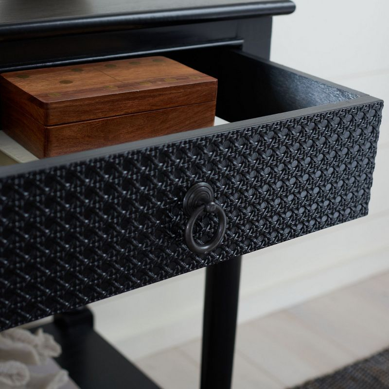 Haines 1 Drawer Accent Table - Black - Safavieh.