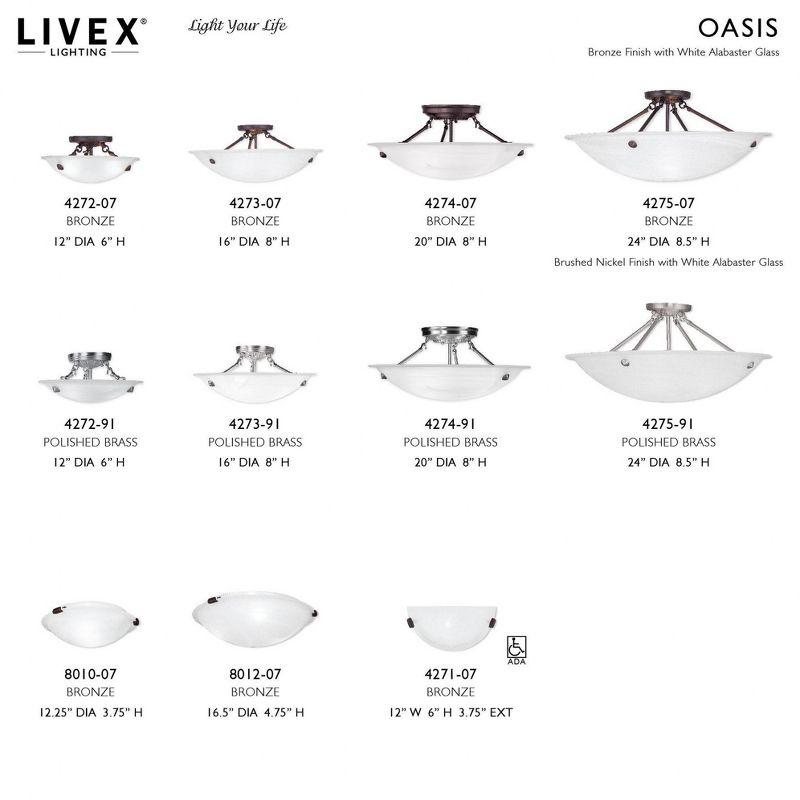 Livex Lighting Oasis 3 - Light Flush Mount in  Bronze