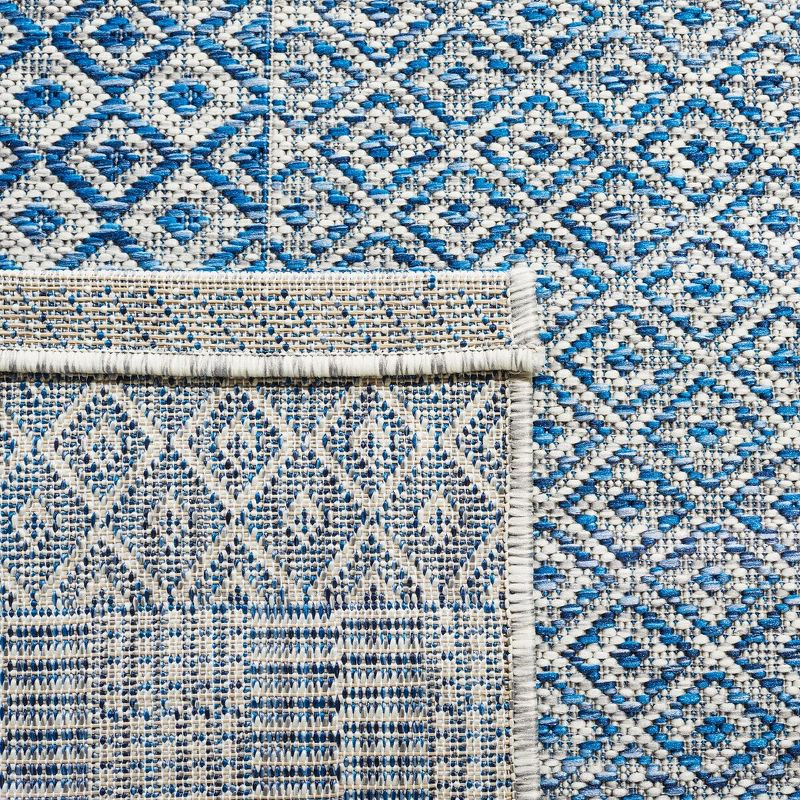 Courtyard CY8235 Power Loomed Indoor and Outdoor Area Rug - Grey/Blue - 4'x4' - Safavieh