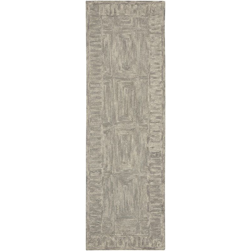 Nourison Vail Contemporary Indoor Area Rug Grey 2'3" x 7'6"