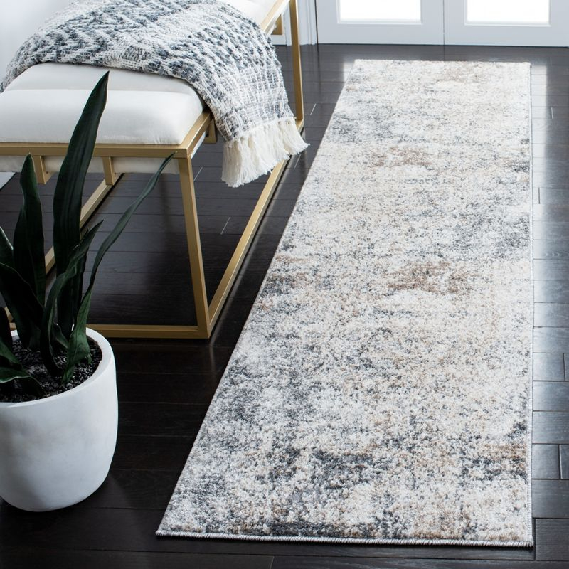 Aston ASN705 Power Loomed Indoor Runner Rug - Ivory/Grey - 2'x8' - Safavieh