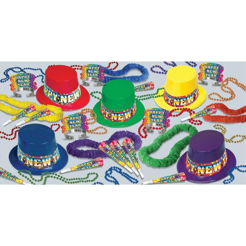 Beistle New Year Rainbow Blast Asst for 50 Multicolored