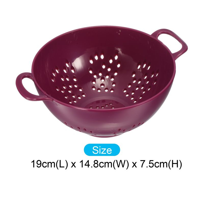 Unique Bargains Plastic Double-Handled Kitchen Pasta Vegetable Fruit Food Colander Purple