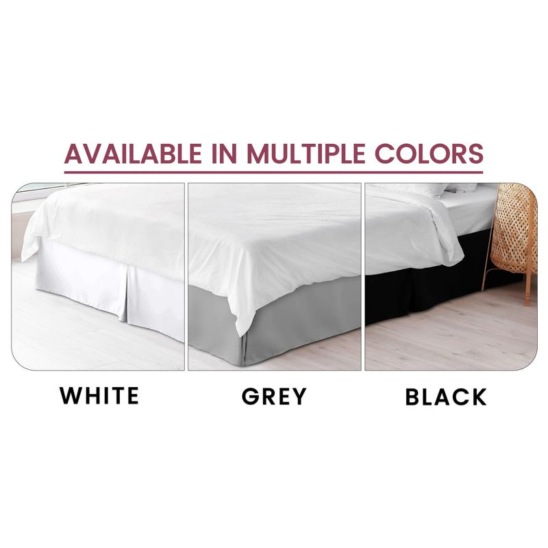 Microfiber Plain Bed Skirts Easy Fit Full Size Bed Skirt by Lux Decor Collection- Black