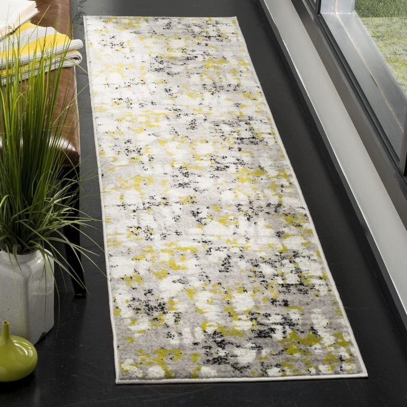 Skyler SKY193 Power Loomed Indoor Runner Rug - Grey/Green - 2'x8' - Safavieh