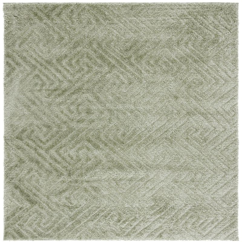 Tahoe Shag THO652 Power Loomed Indoor Area Rug - Sage - 6'-7"x6'-7" - Safavieh