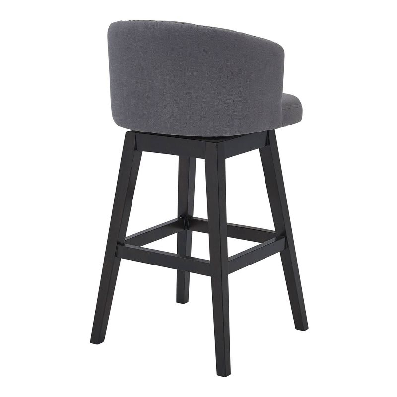 26" Celine Fabric Wood Swivel Tufted Counter Height Barstool - Armen Living