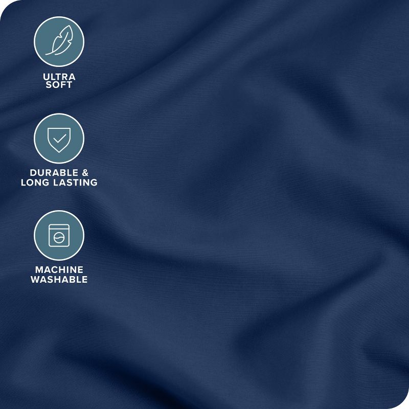 Microfiber King - Envelope - 20 x 36 Dark Blue Pillowcase Set by Bare Home